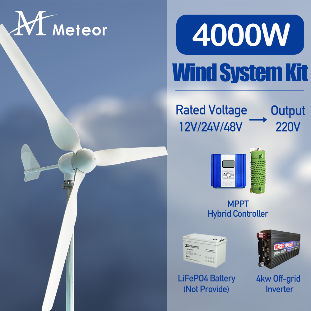 4000W High Power Wind Turbine  - Wind Solar Hybrid Kit avis et prix